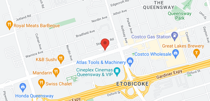 map of #720 -1040 THE QUEENSWAY AVE